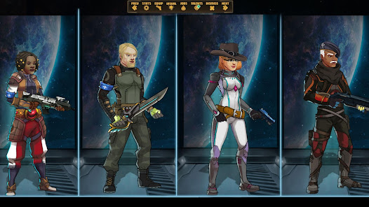Star Traders: Frontiers crew selection screenshot from Google Play